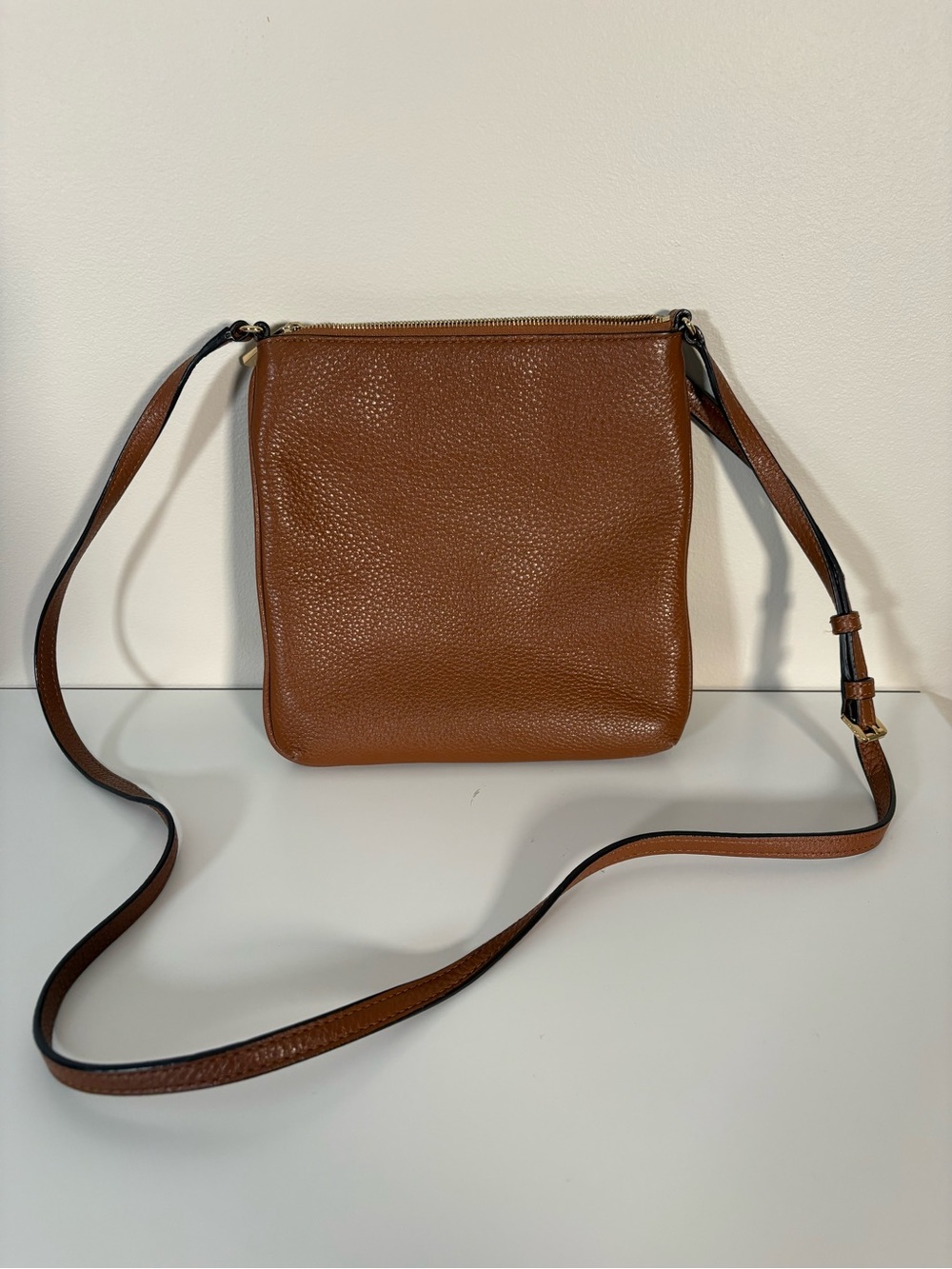 Michael Kors Brown Pebbled Leather Crossbody with Gold Hardware - Picture 3 of 5
